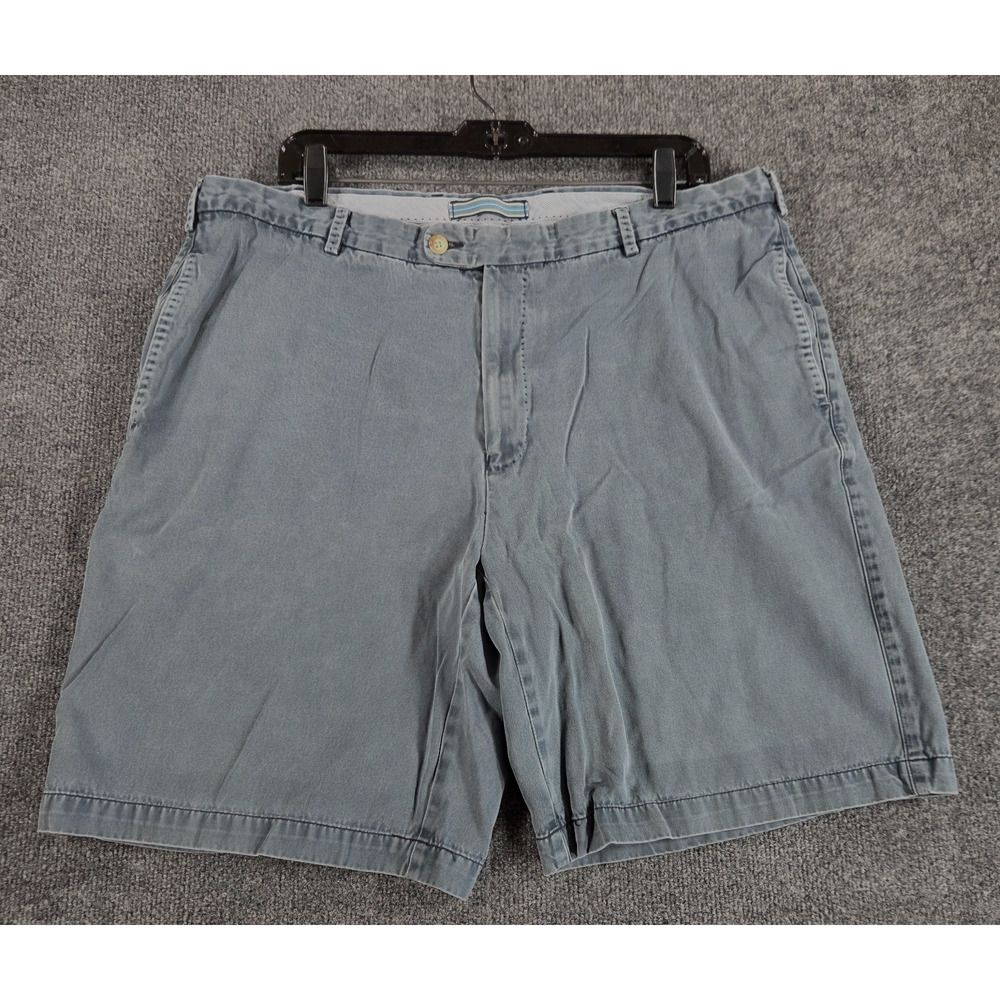 Peter Millar Shorts Mens 38 Pima Cotton Washed Blue Faded Chino 9" Inseam Casual